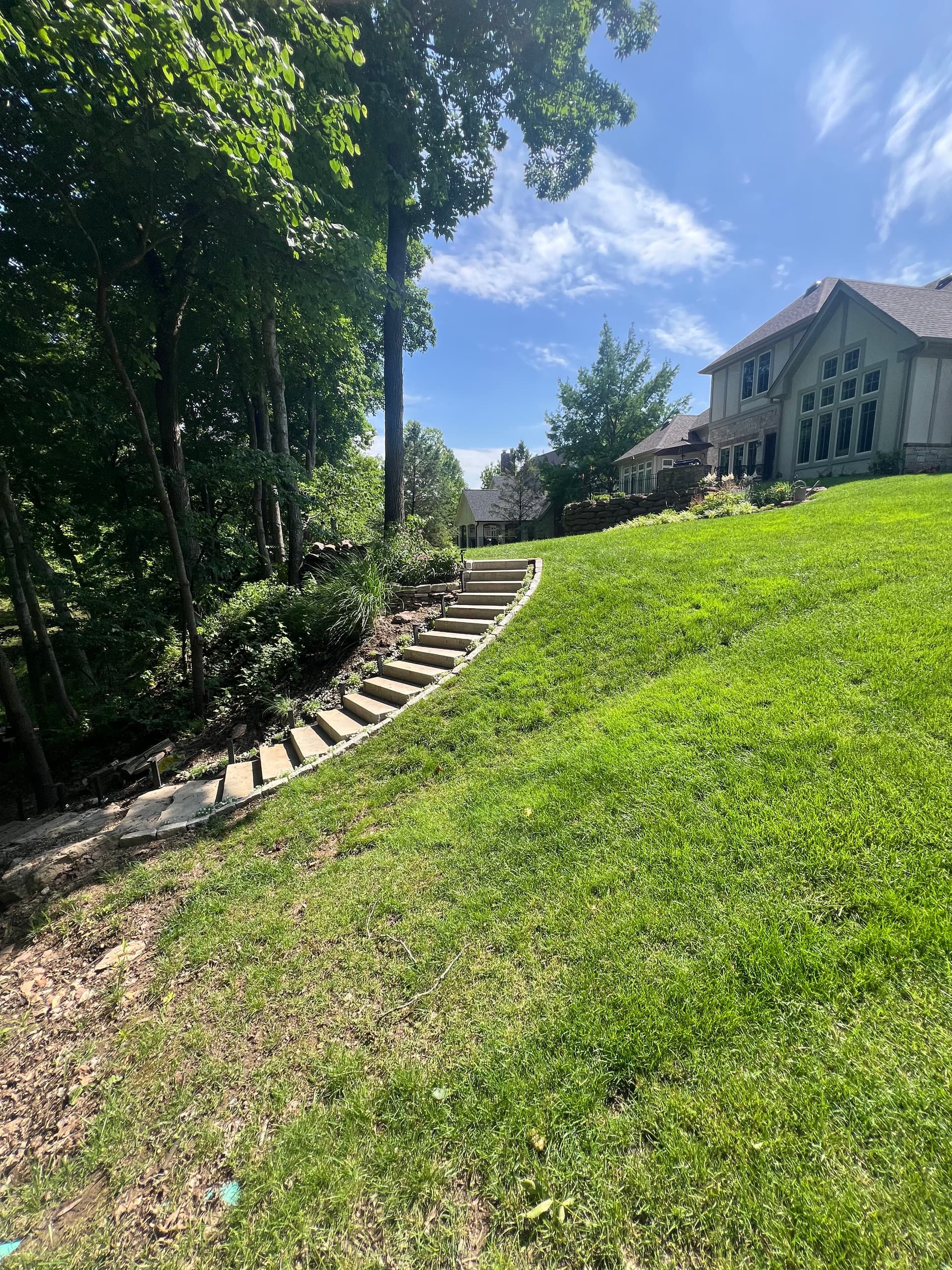 Hillside Path Gets Natural Stone Steps and Flagstone Landings