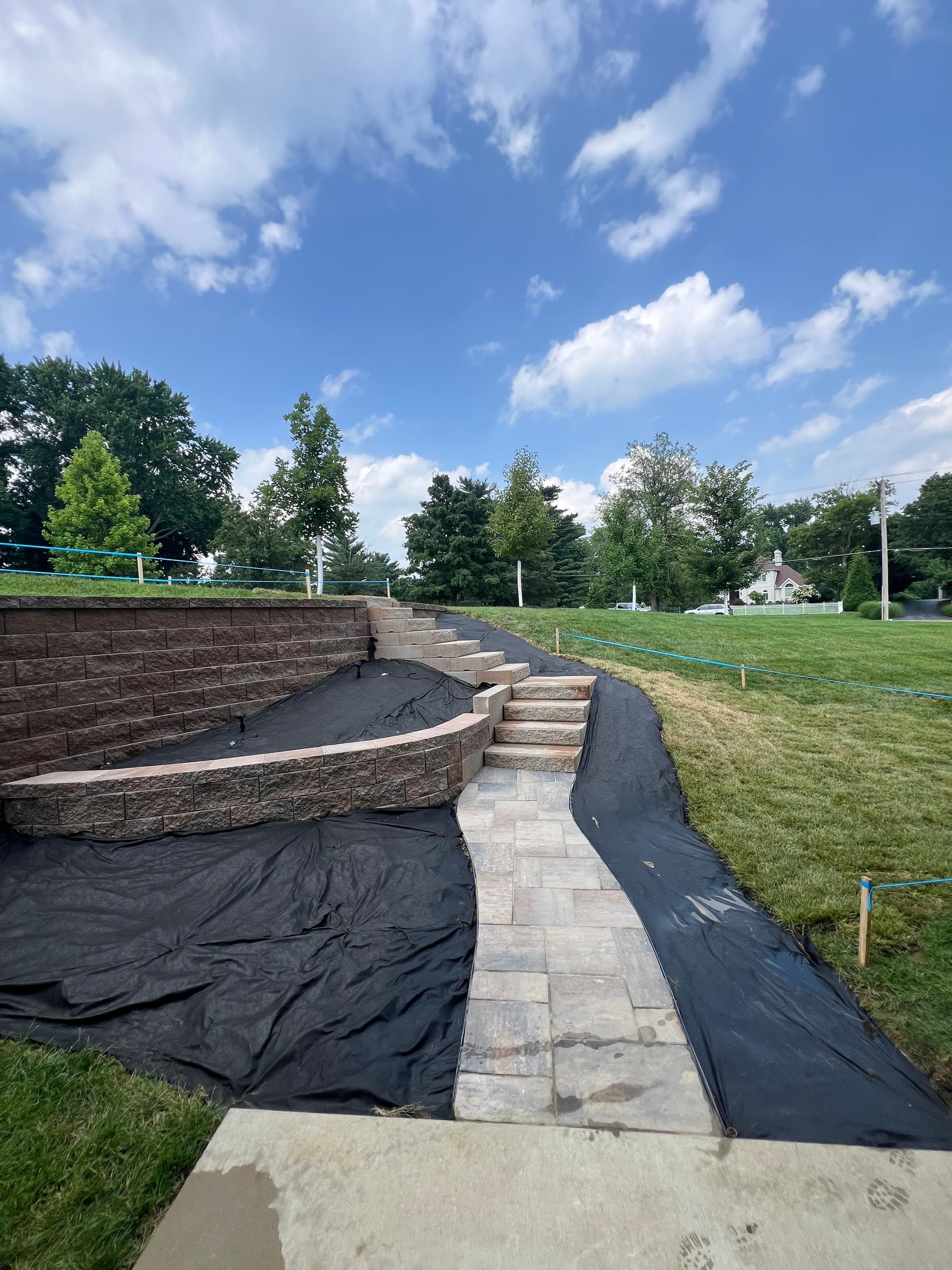 Gallery photos for Unilock Beacon Hill Flagstone Paver Walkway with Steps and Expanded Patio: Image #5