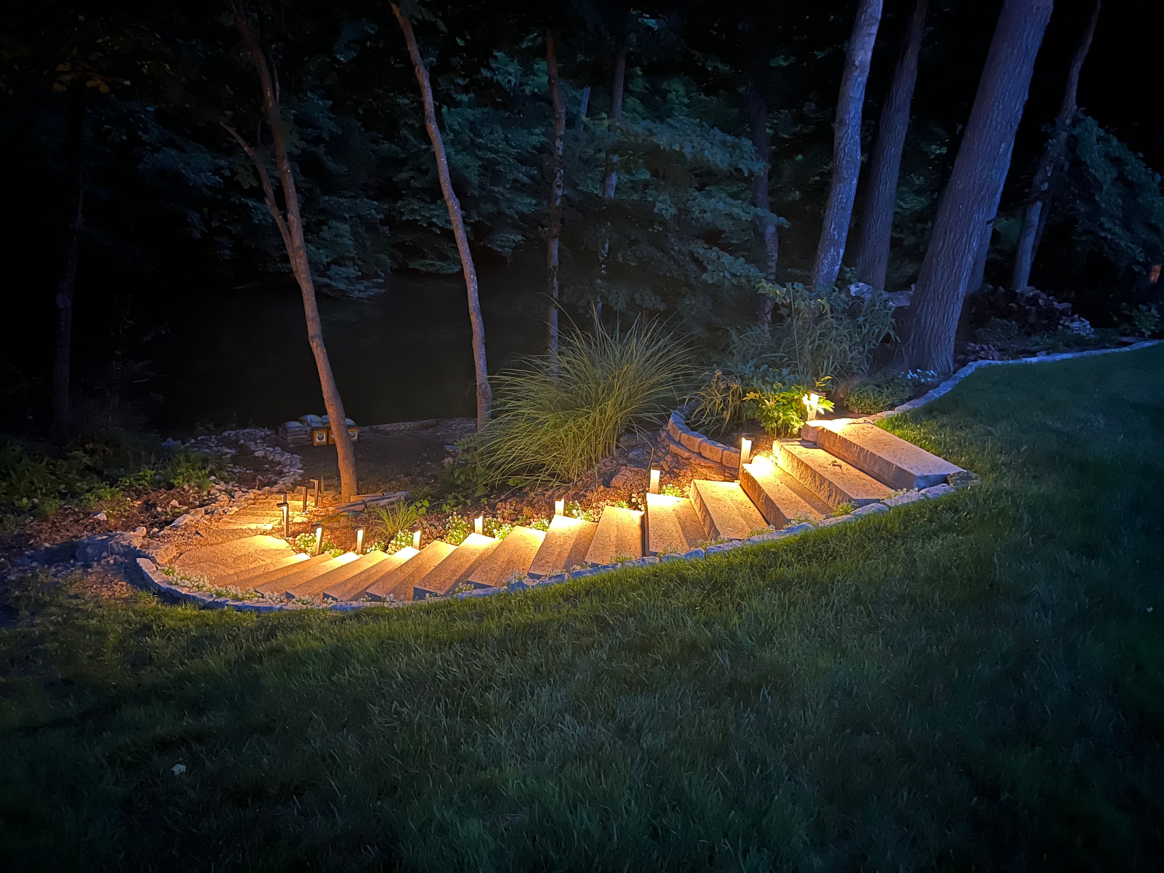 Project Natural Stone Steps That Look Just as Good After Dark image