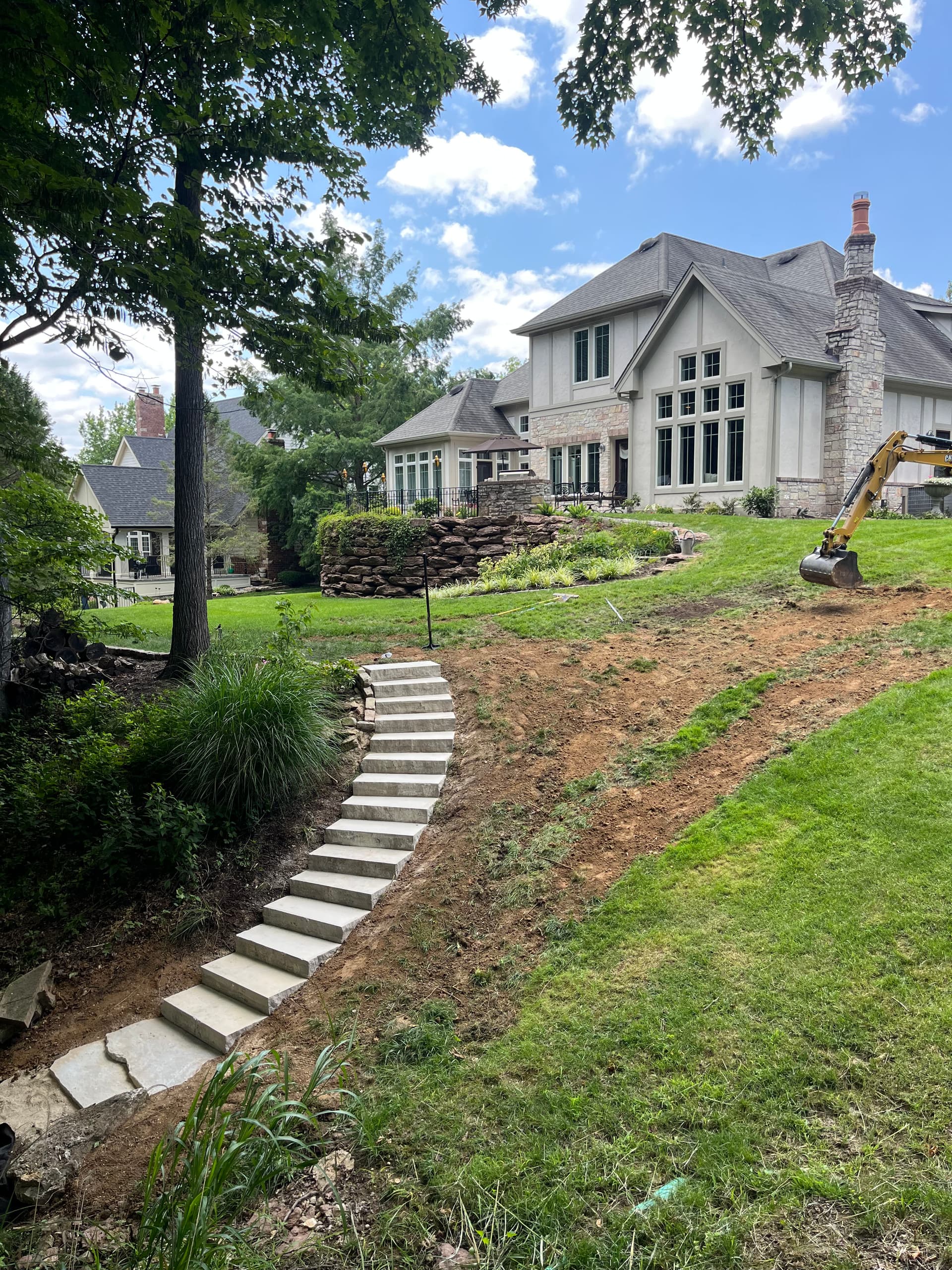 Hillside Path Gets Natural Stone Steps and Flagstone Landings