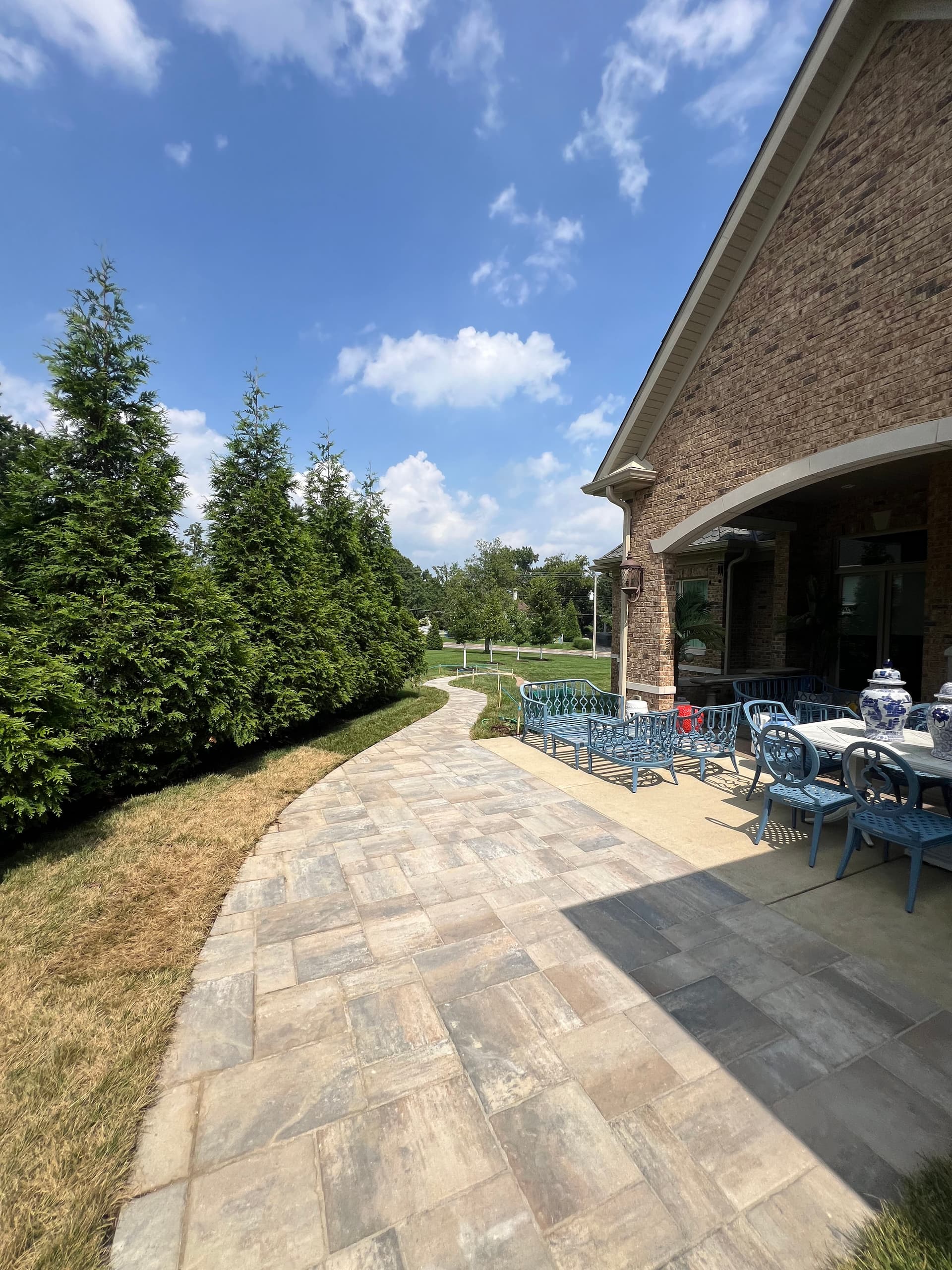 Gallery photos for Unilock Beacon Hill Flagstone Paver Walkway with Steps and Expanded Patio: Image #2