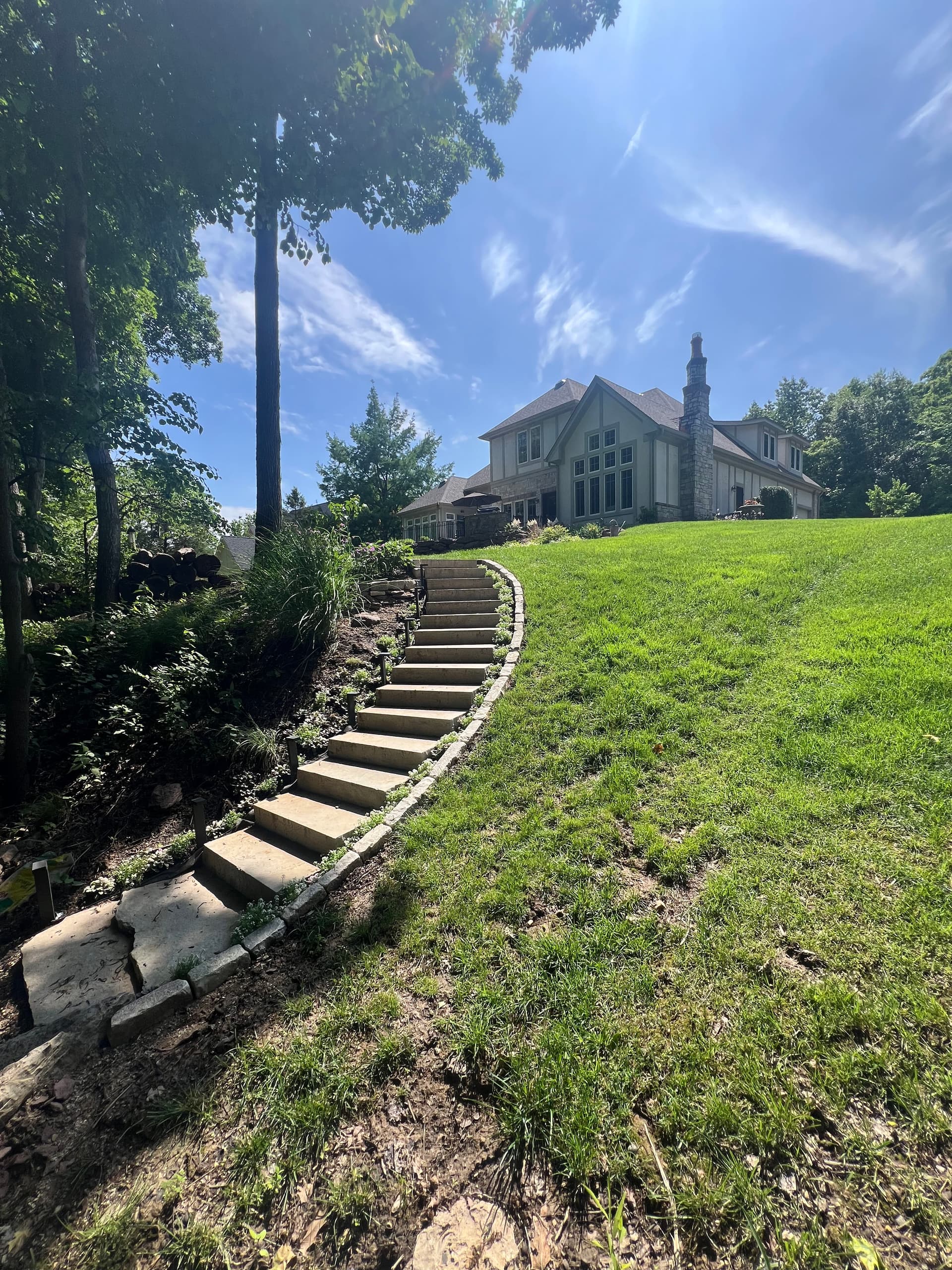 Hillside Path Gets Natural Stone Steps and Flagstone Landings
