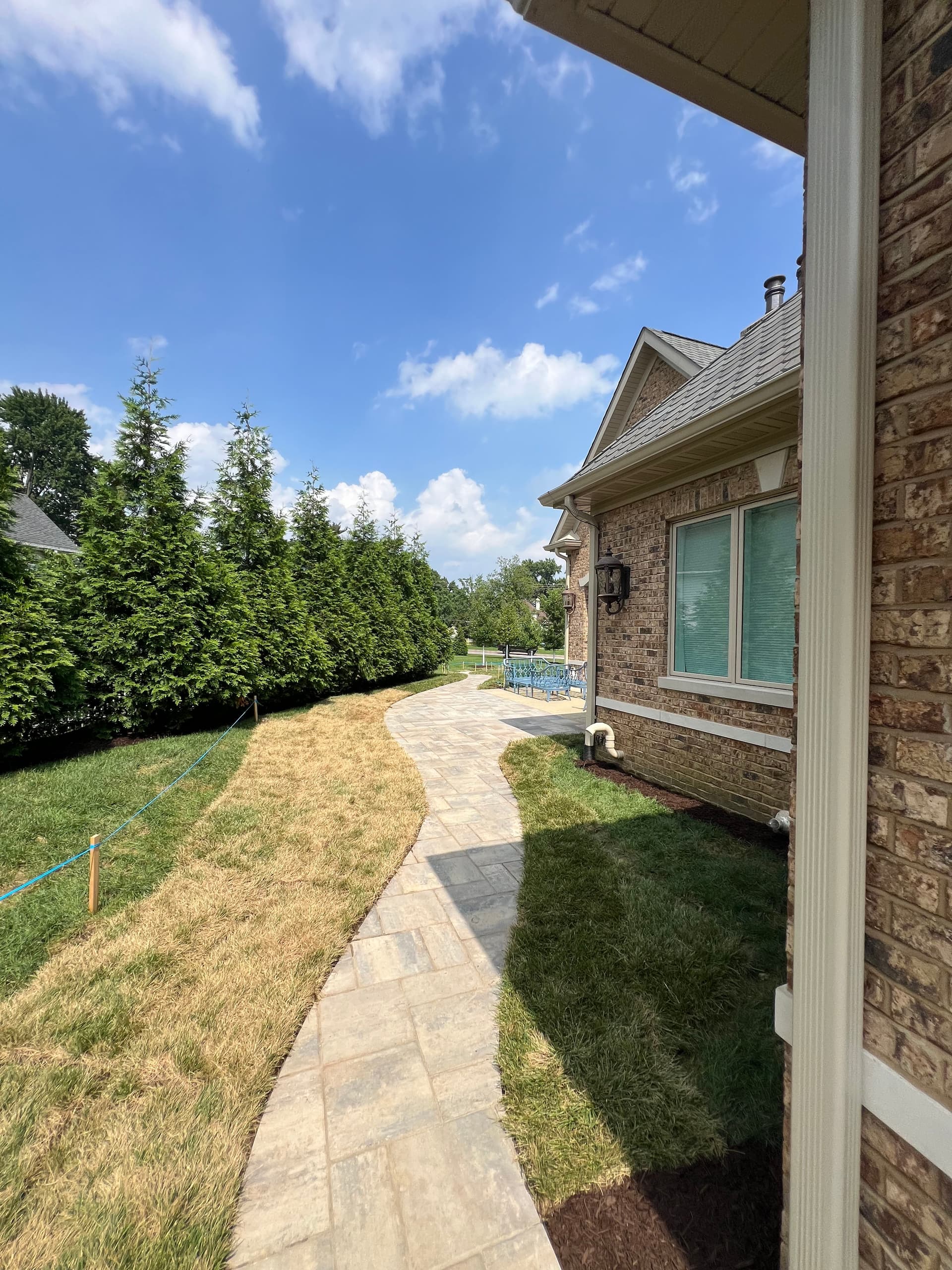 Gallery photos for Unilock Beacon Hill Flagstone Paver Walkway with Steps and Expanded Patio: Image #1