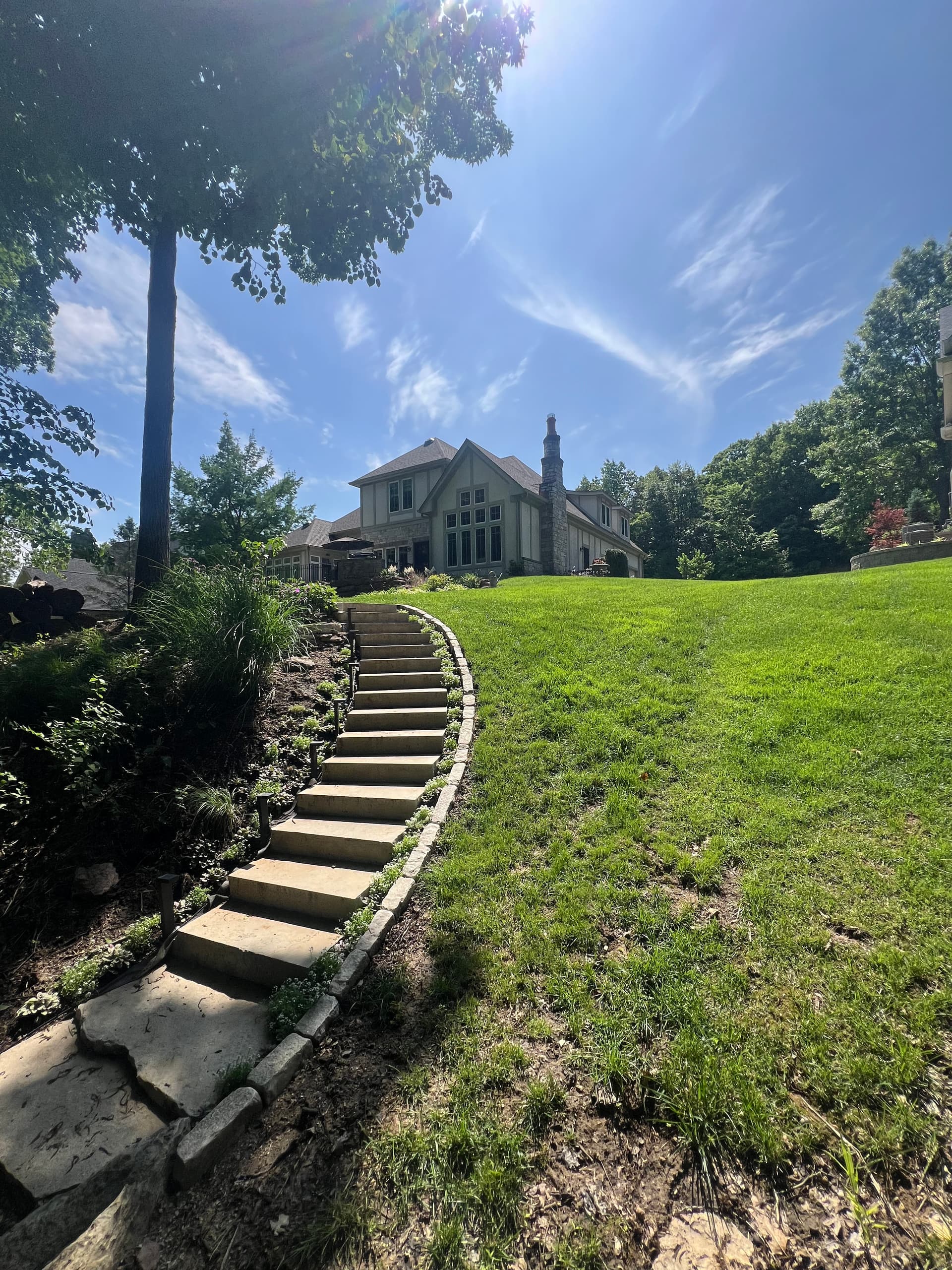 Hillside Path Gets Natural Stone Steps and Flagstone Landings