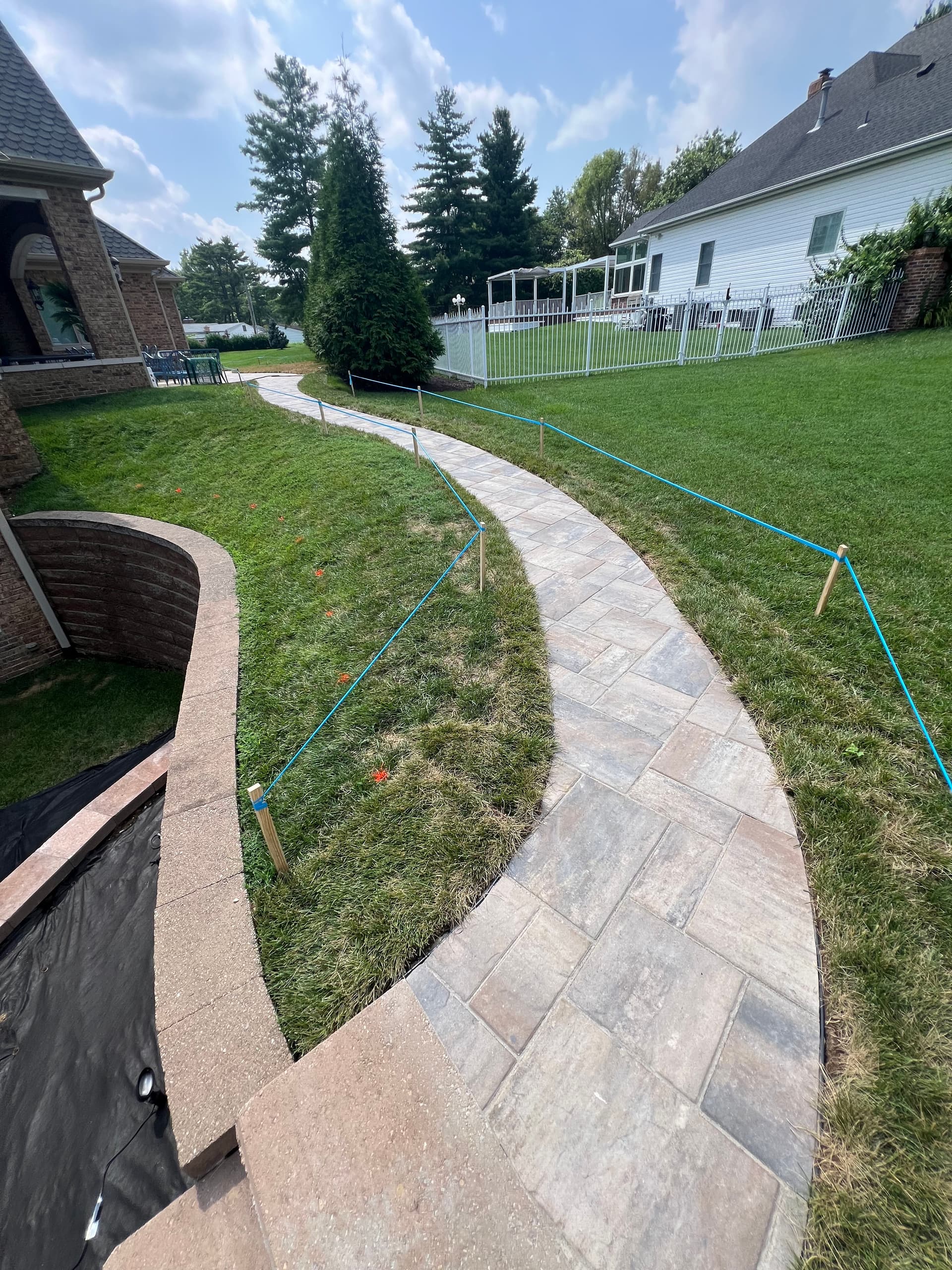 Gallery photos for Unilock Beacon Hill Flagstone Paver Walkway with Steps and Expanded Patio: Image #3
